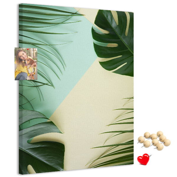 Nástěnka na zeď Palmové listy na pastelovém pozadí