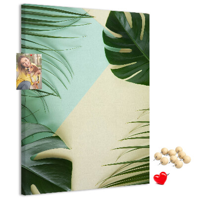 Nástěnka na zeď Palmové listy na pastelovém pozadí
