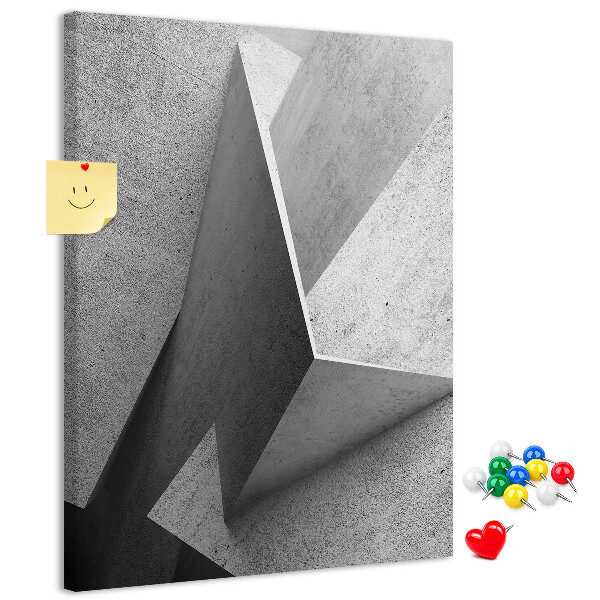 Nástěnka na zeď Betonová geometrie v odstínech šedé