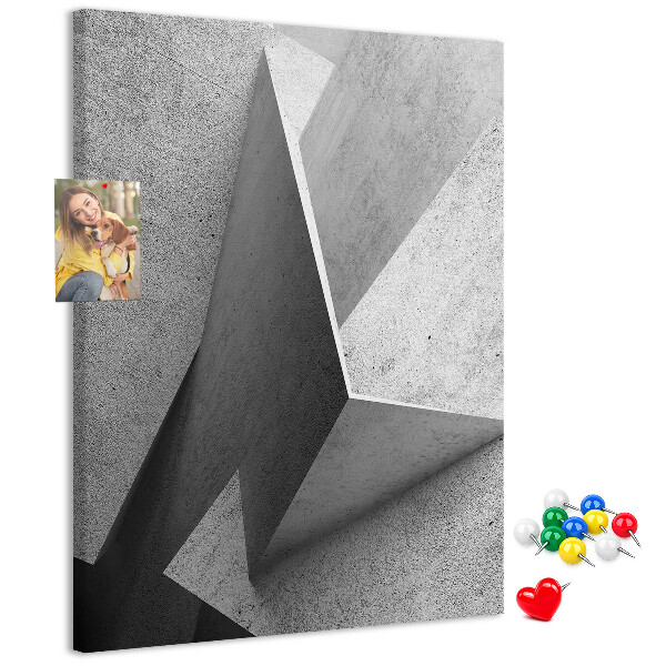 Nástěnka na zeď Betonová geometrie v odstínech šedé