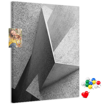 Nástěnka na zeď Betonová geometrie v odstínech šedé