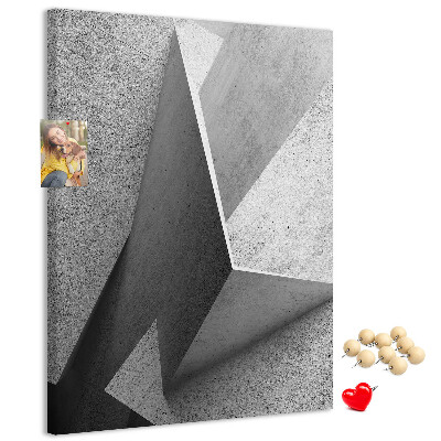 Nástěnka na zeď Betonová geometrie v odstínech šedé