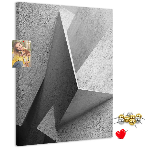 Nástěnka na zeď Betonová geometrie v odstínech šedé