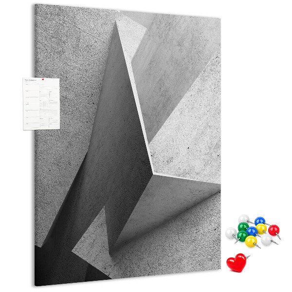 Nástěnka na zeď Betonová geometrie v odstínech šedé