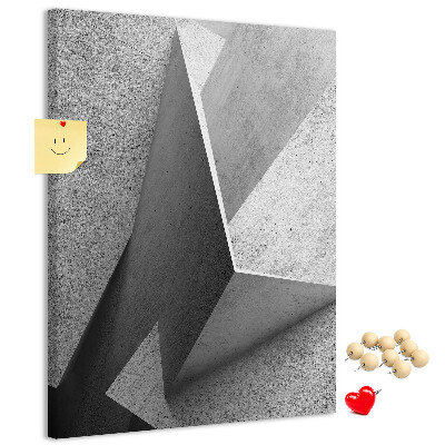 Nástěnka na zeď Betonová geometrie v odstínech šedé