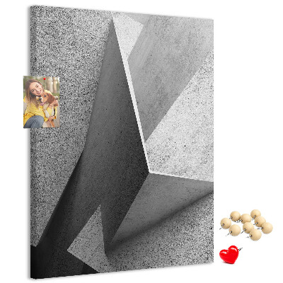 Nástěnka na zeď Betonová geometrie v odstínech šedé
