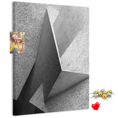 Nástěnka na zeď Betonová geometrie v odstínech šedé