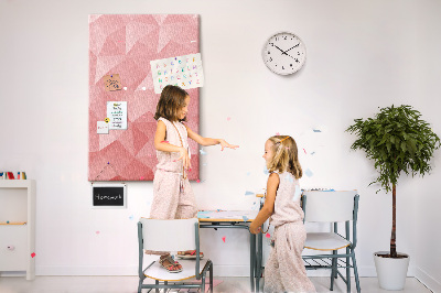 Korková tabule Abstraktní růžový geometrický trojúhelníkový vzor