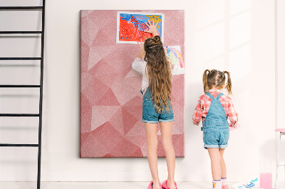 Korková tabule Abstraktní růžový geometrický trojúhelníkový vzor