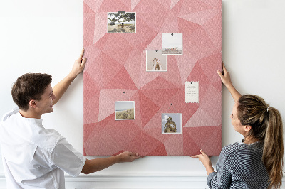 Korková tabule Abstraktní růžový geometrický trojúhelníkový vzor