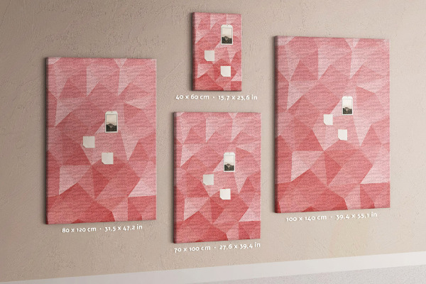 Korková tabule Abstraktní růžový geometrický trojúhelníkový vzor