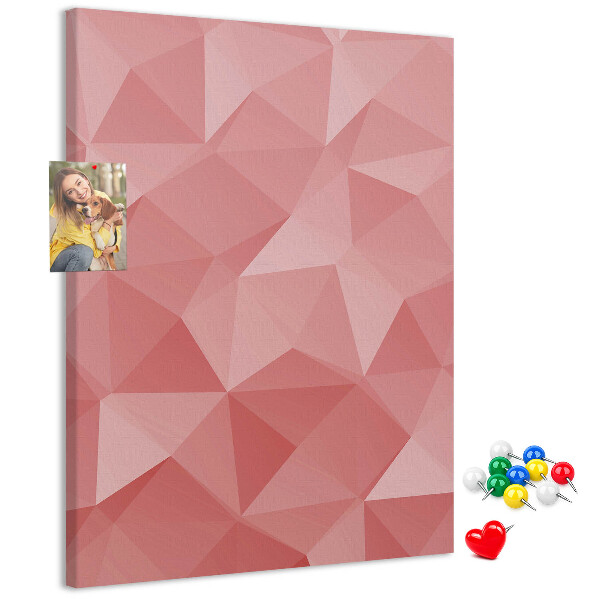 Korková tabule Abstraktní růžový geometrický trojúhelníkový vzor