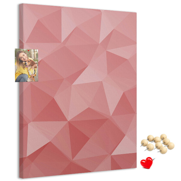 Korková tabule Abstraktní růžový geometrický trojúhelníkový vzor