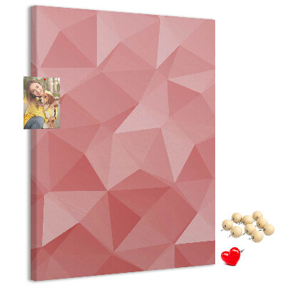 Korková tabule Abstraktní růžový geometrický trojúhelníkový vzor