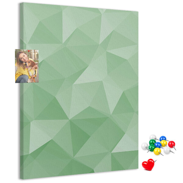 Nástěnka na zeď Geometrické tvary v odstínech zelené