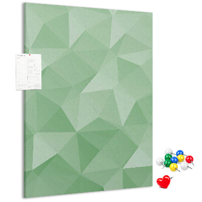Nástěnka na zeď Geometrické tvary v odstínech zelené
