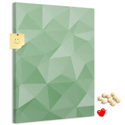 Nástěnka na zeď Geometrické tvary v odstínech zelené