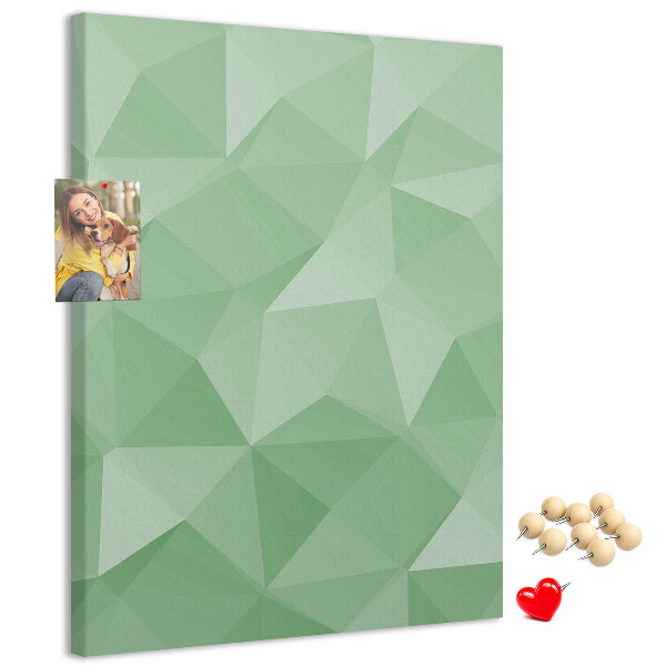 Nástěnka na zeď Geometrické tvary v odstínech zelené