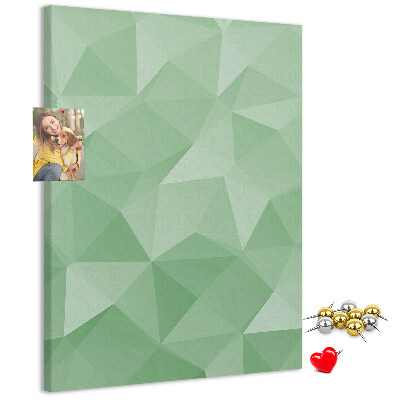 Nástěnka na zeď Geometrické tvary v odstínech zelené
