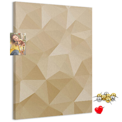Nástěnka korková Geometrie v odstínech béžové a hnědé