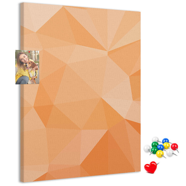 Nástěnka na zeď Geometrie v odstínech oranžové a béžové