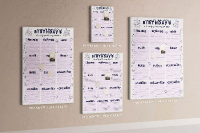 Korková tabule Narozeninový kalendář s barevnými balónky