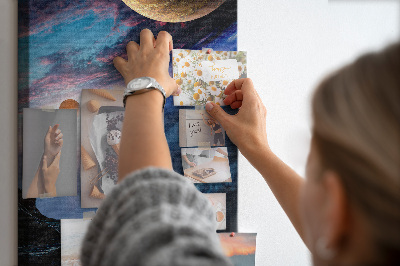 Nástěnka na zeď Vesmírná krajina s planetami a mraky