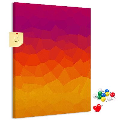 Nástěnka korková Barevný gradient v odstínech oranžové a fialové