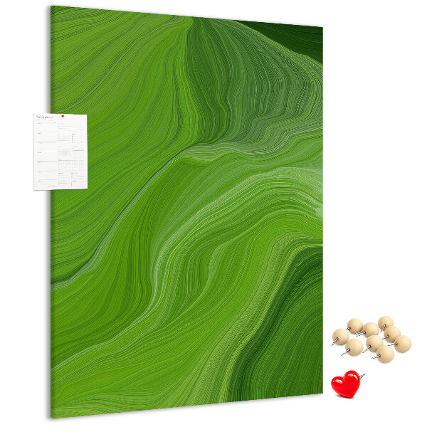 Nástěnka korková Zelené vlny s jemnými liniemi