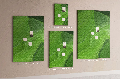 Nástěnka korková Zelené vlny s jemnými liniemi