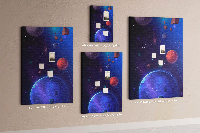 Nástěnka na zeď Vesmírná krajina s planetami a asteroidy