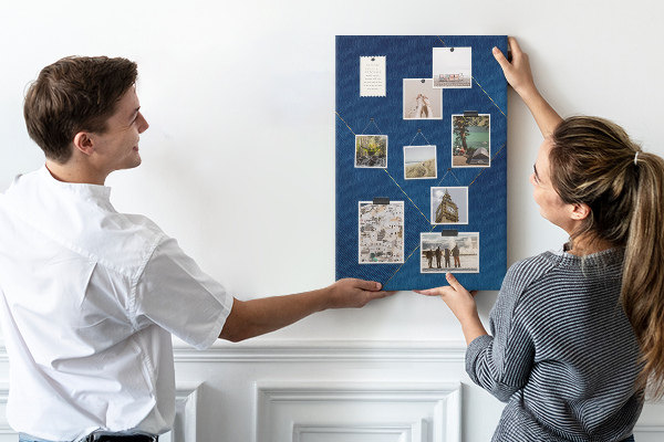 Korková tabule Moderní design v odstínech modré