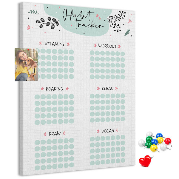 Nástěnka na zeď Minimalistické sledování návyků