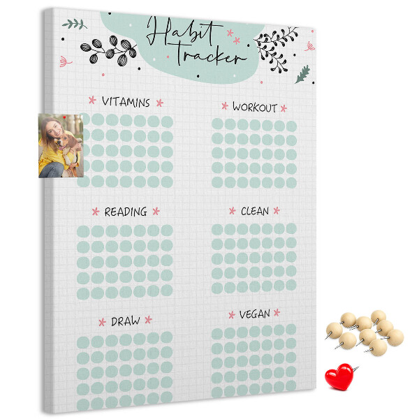 Nástěnka na zeď Minimalistické sledování návyků