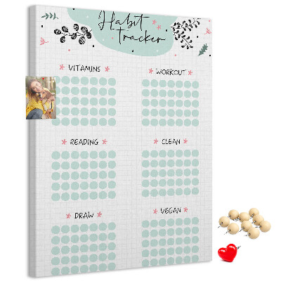 Nástěnka na zeď Minimalistické sledování návyků