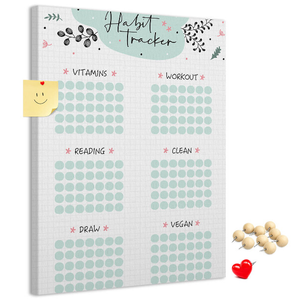 Nástěnka na zeď Minimalistické sledování návyků