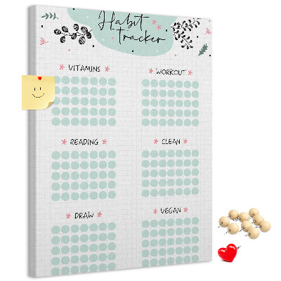 Nástěnka na zeď Minimalistické sledování návyků