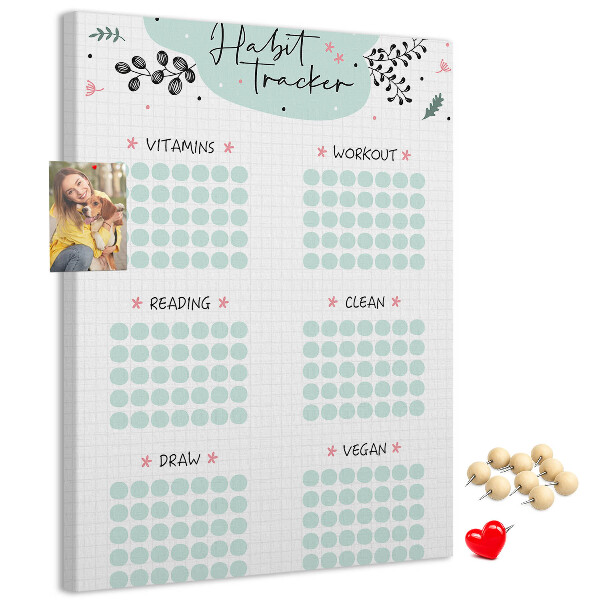 Nástěnka na zeď Minimalistické sledování návyků