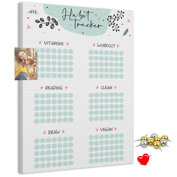 Nástěnka na zeď Minimalistické sledování návyků