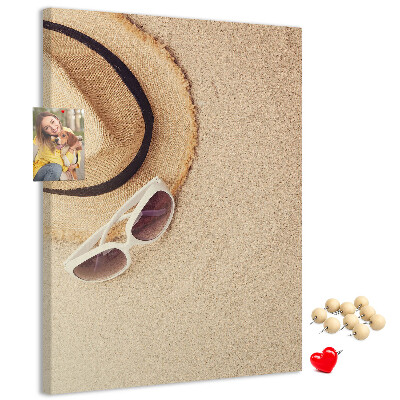Nástěnka na zeď Letní plážové doplňky v písku