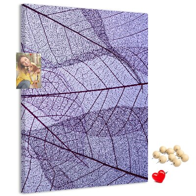 Nástěnka na zeď Jemné listy v odstínech fialové
