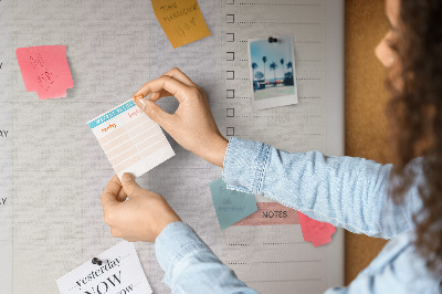 Nástěnka korková Plánovač jídel s barevnými sekcemi