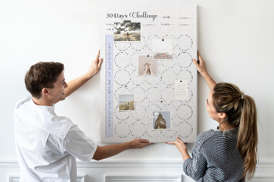 Nástěnka na zeď 30denní výzva s prostorem na poznámky