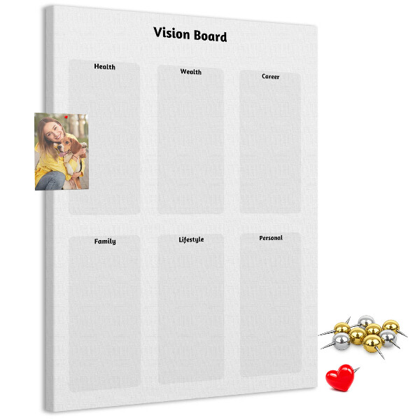 Nástěnka na zeď Nástěnka s prázdnými sekcemi