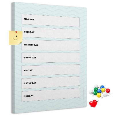 Nástěnka korková Týdenní plán v geometrickém vzoru