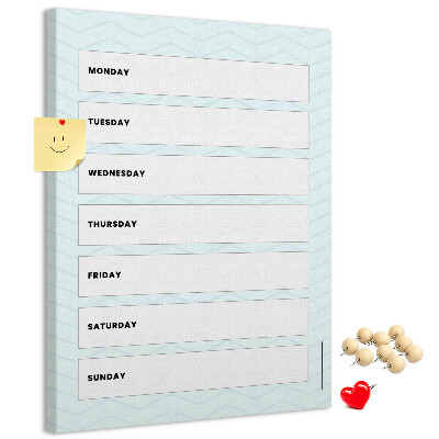 Nástěnka korková Týdenní plán v geometrickém vzoru