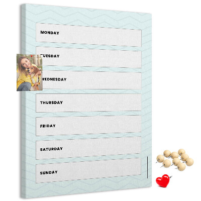 Nástěnka korková Týdenní plán v geometrickém vzoru
