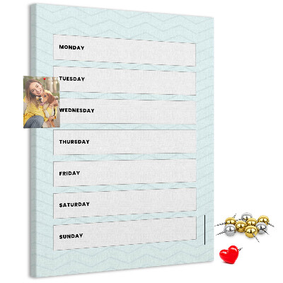 Nástěnka korková Týdenní plán v geometrickém vzoru