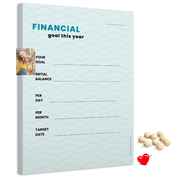 Nástěnka korková Téma pro plánování finančních cílů