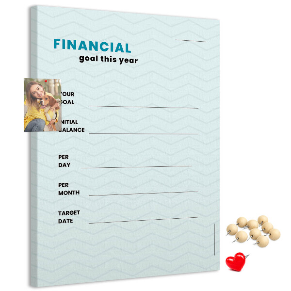 Nástěnka korková Téma pro plánování finančních cílů